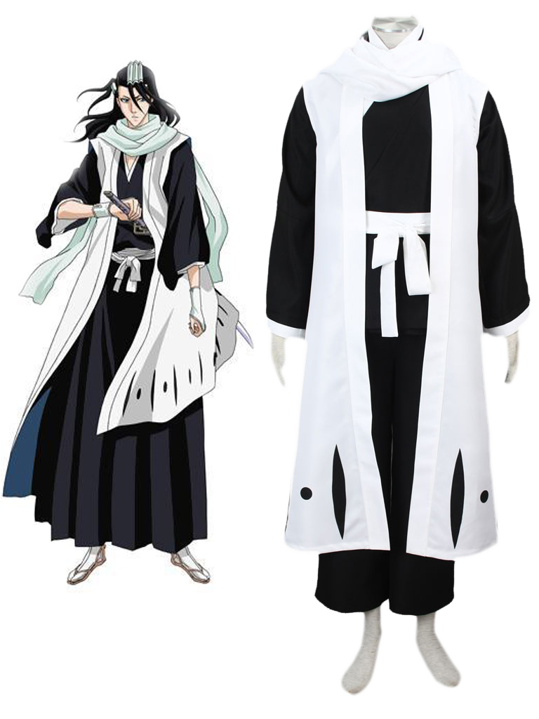 Bleach Gotei Thirteen Byakuya Kuchiki Captain of the 6th Division Soul Reaper Kimono Cosplay Costumes